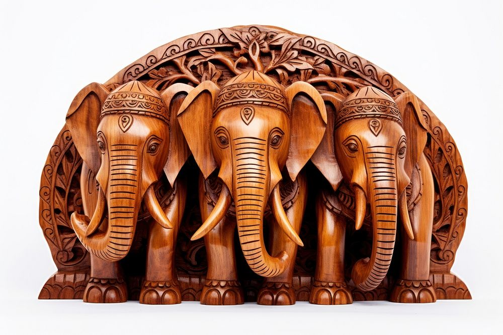 An elephant with three head art animal mammal. AI generated Image by rawpixel.