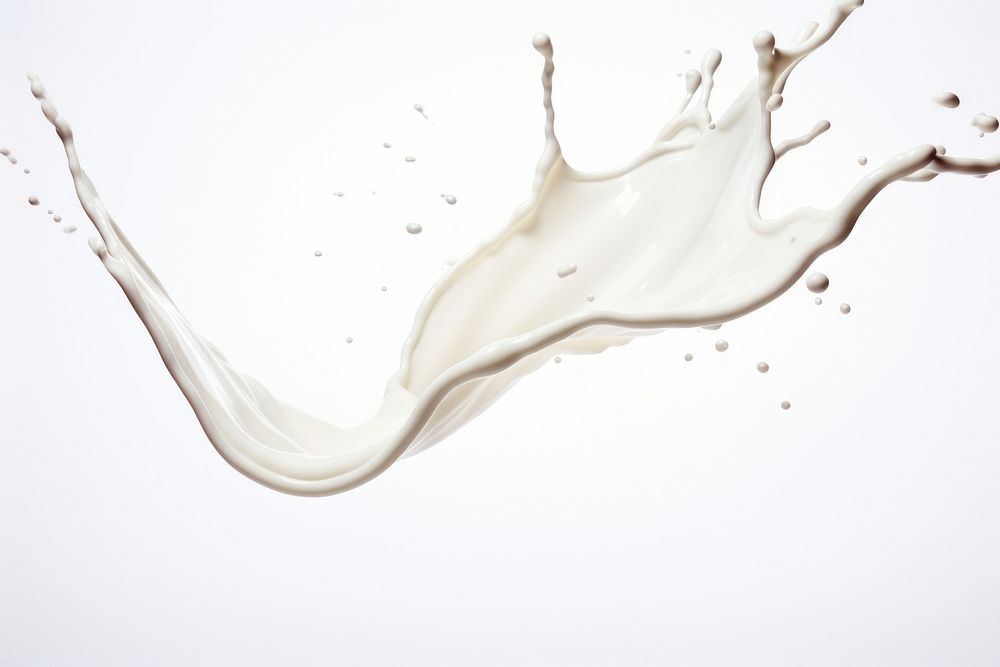 A milk splash backgrounds white refreshment.