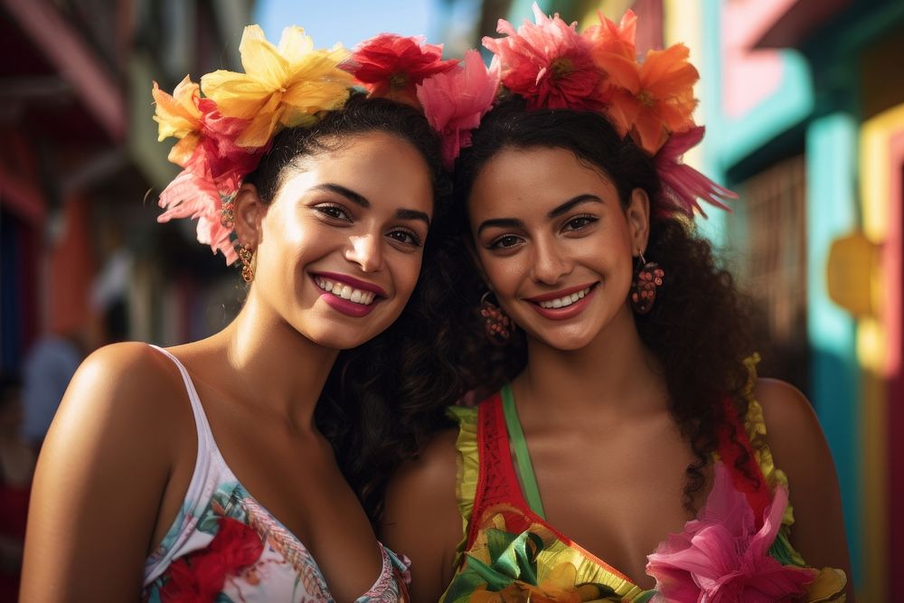Latina and Latino celebration portrait smile.