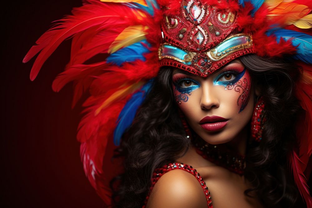 Latin woman carnival costume celebration portrait adult.