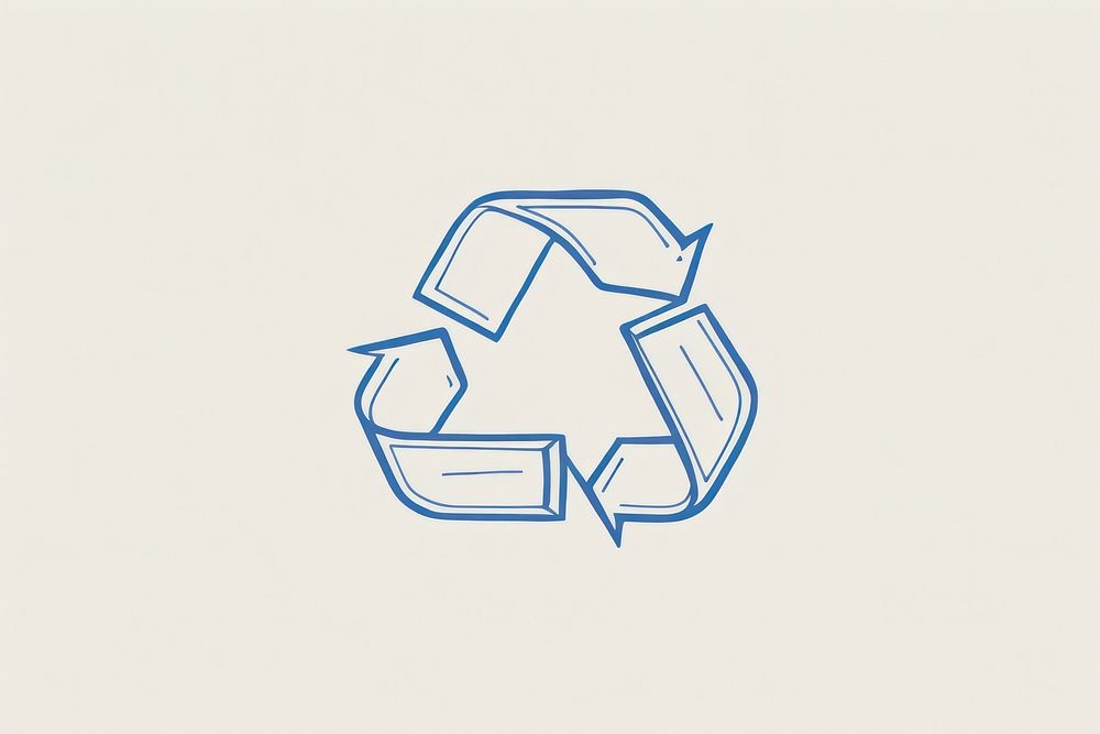 Recycle icon symbol line blue. AI generated Image by rawpixel.