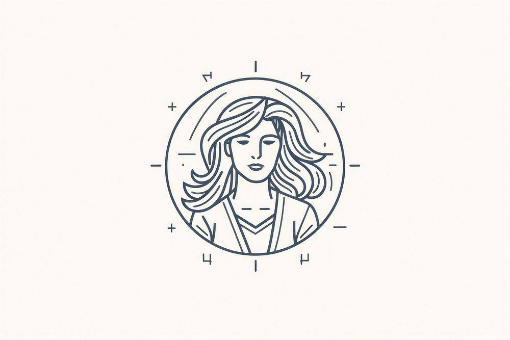 Woman astrology icon line biochemistry creativity.