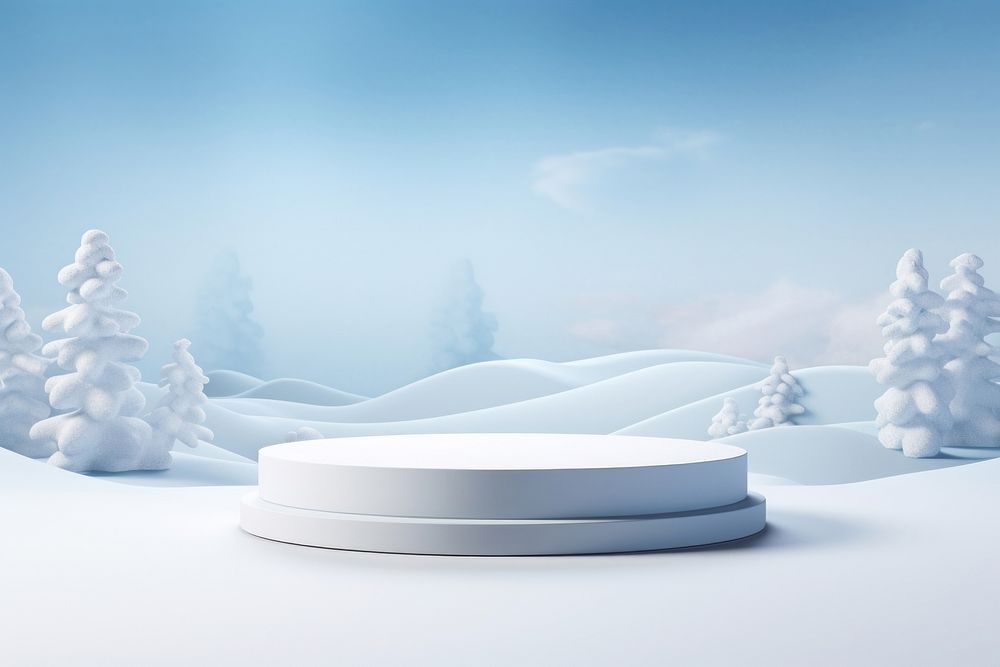 Product podium snow winter nature. AI generated Image by rawpixel.