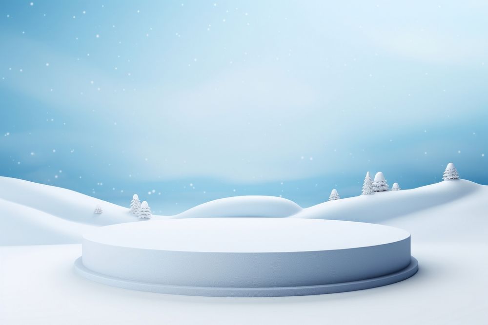 Product podium winter snow nature. AI generated Image by rawpixel.