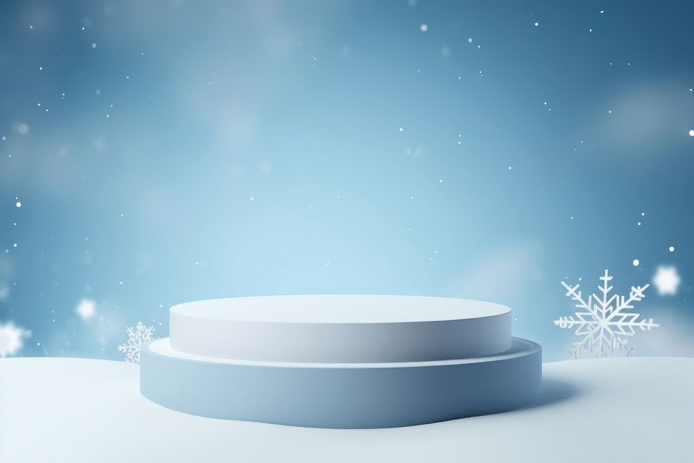 Product podium snow snowflake winter. AI generated Image by rawpixel.