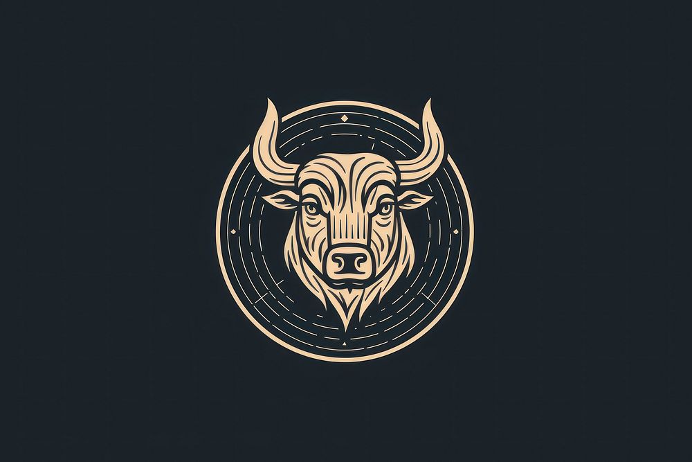 Taurus Zodiac icon buffalo animal mammal.