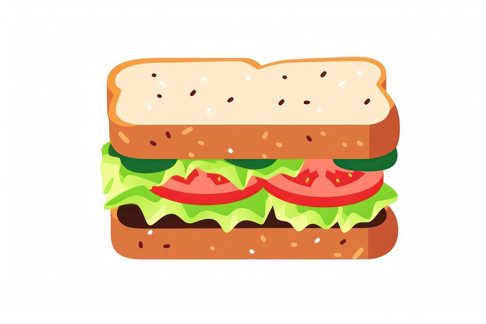 Flat design sandwich bread food meal.