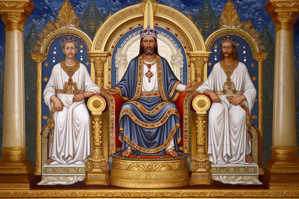 Three man king architecture building altar.