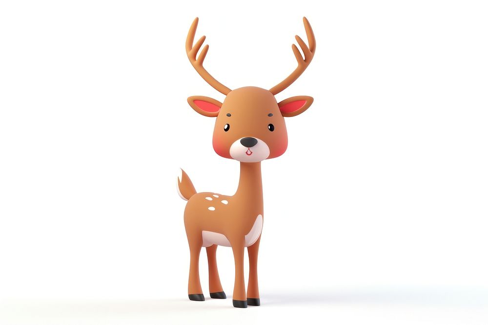 Deer wildlife figurine cartoon.