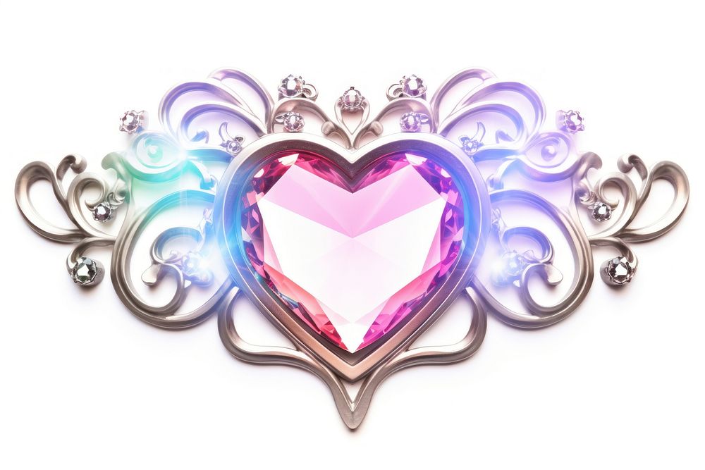 Heart border jewelry white background illuminated.