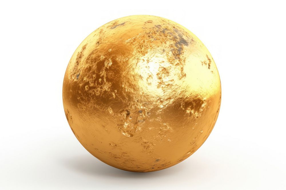 Planet gold space white background.