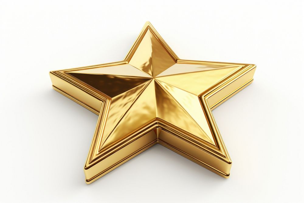 Star gold symbol white background.