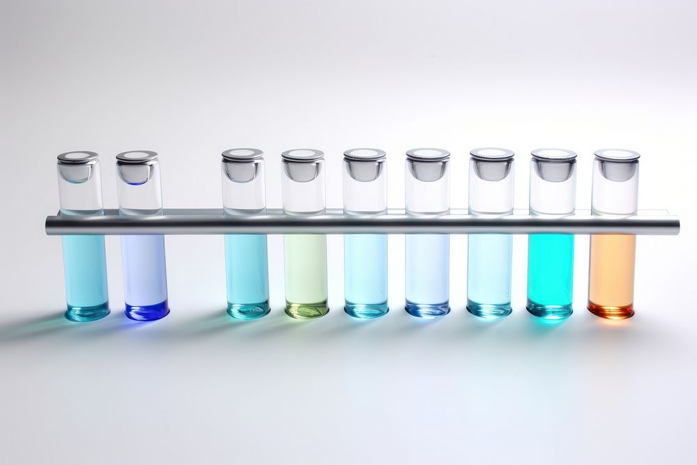 Test tube glass white background biotechnology.