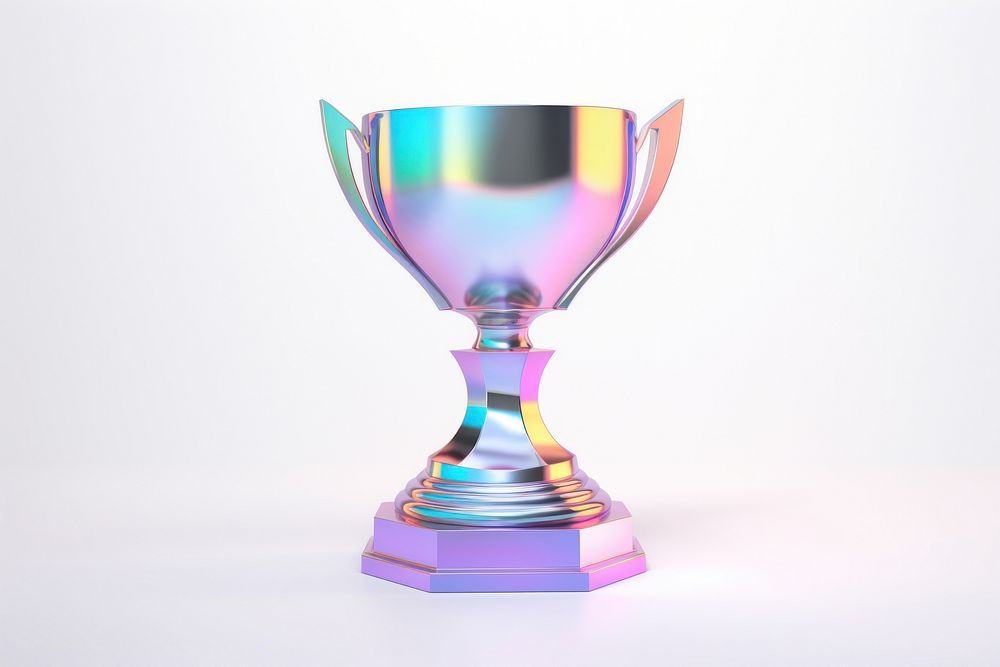 Trophy glass white background achievement.