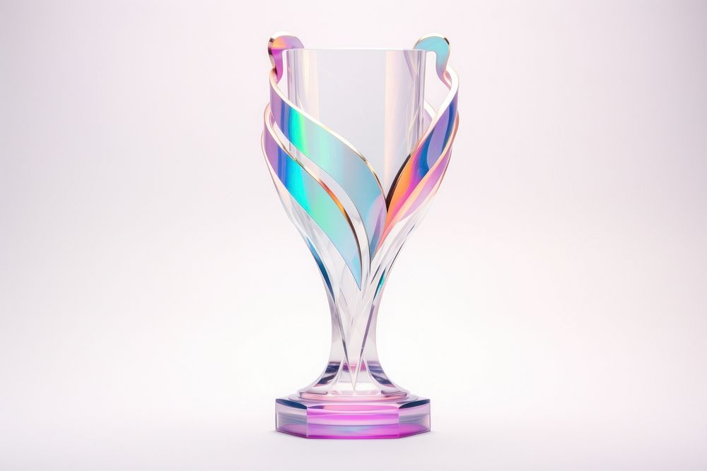Trophy glass white background achievement.