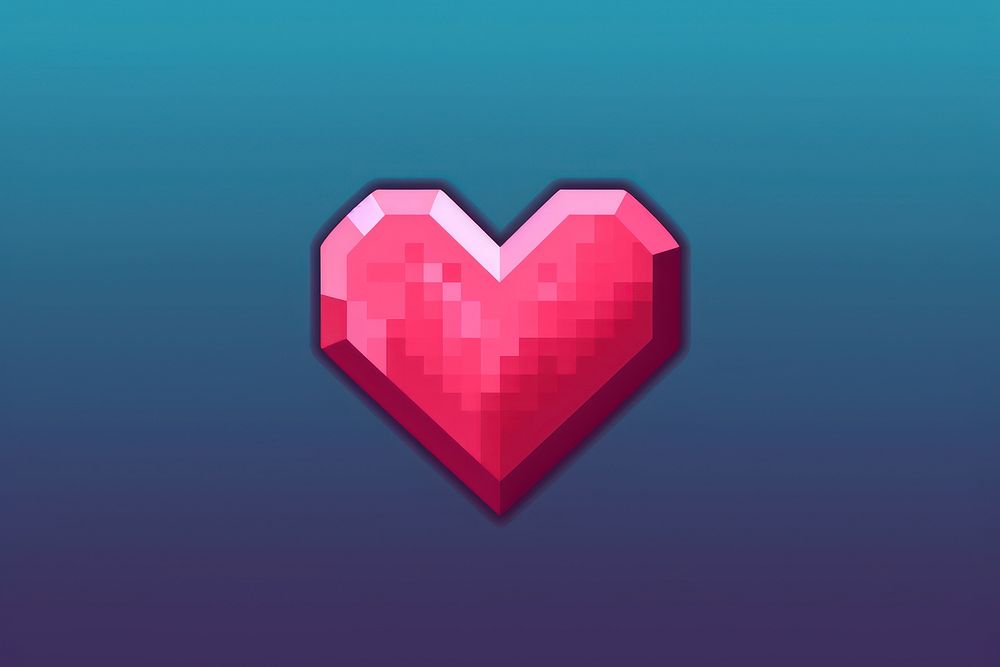 Heart symbol technology pixelated.