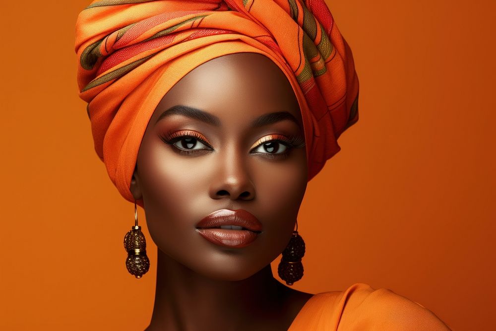 African model portrait earring jewelry.