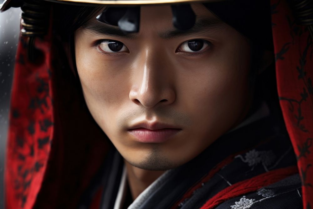 Samurai photography portrait face.
