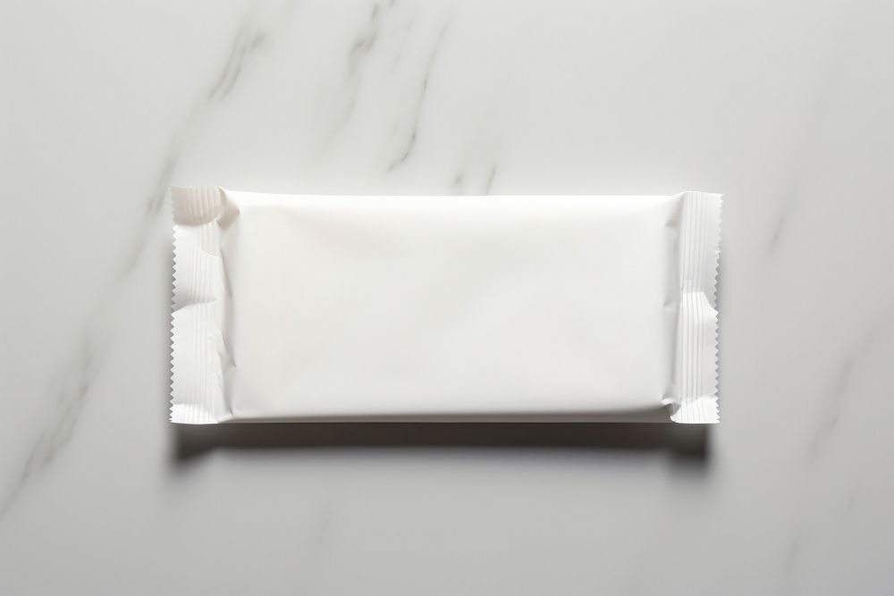 Snack bar packaging  white paper absence.