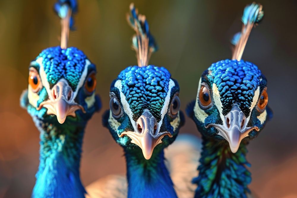 3 peacocks animal bird beak. | Premium Photo - rawpixel