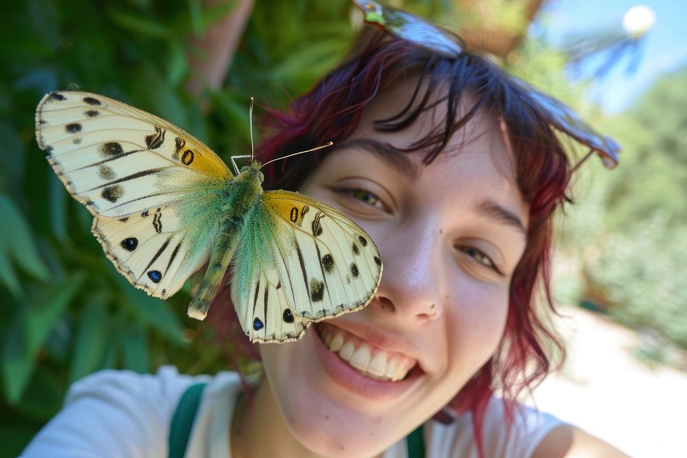 Butterfly and syberian animal portrait | Premium Photo - rawpixel