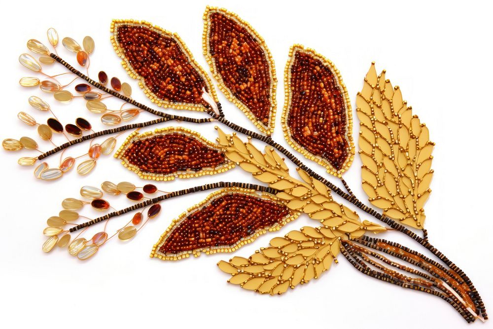 Leaves bouquet jewelry pattern brooch. AI generated Image by rawpixel.