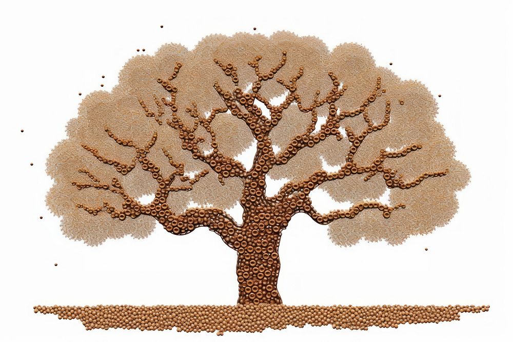  Oak tree plant art white background. AI generated Image by rawpixel.