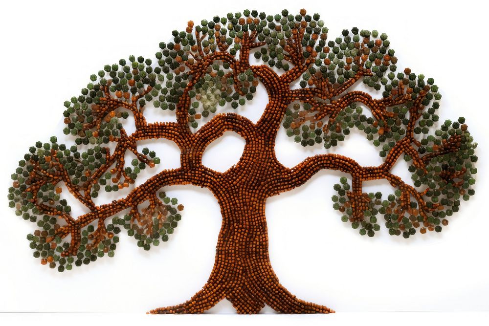  Oak tree bead art plant. AI generated Image by rawpixel.