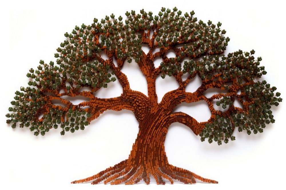  Oak tree bonsai plant white background. AI generated Image by rawpixel.