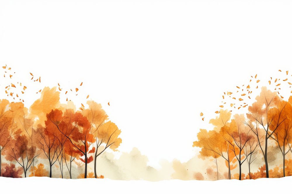 Autumn trees outdoors painting plant.