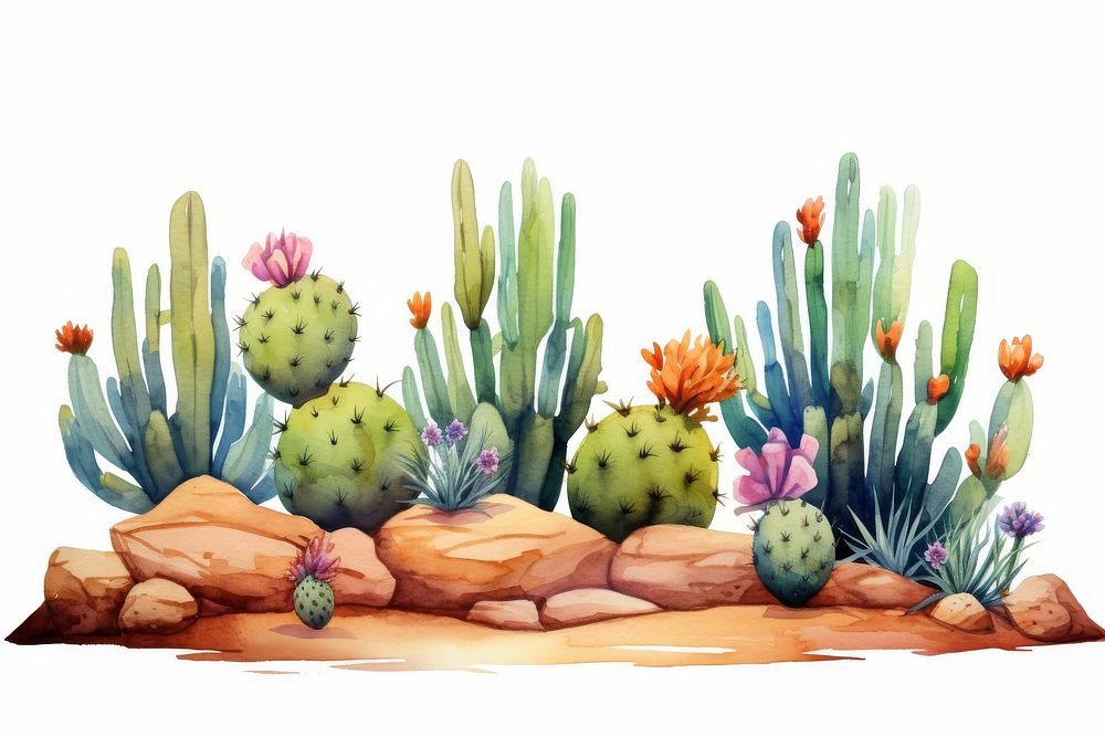 Cactus on sand plant creativity pineapple.