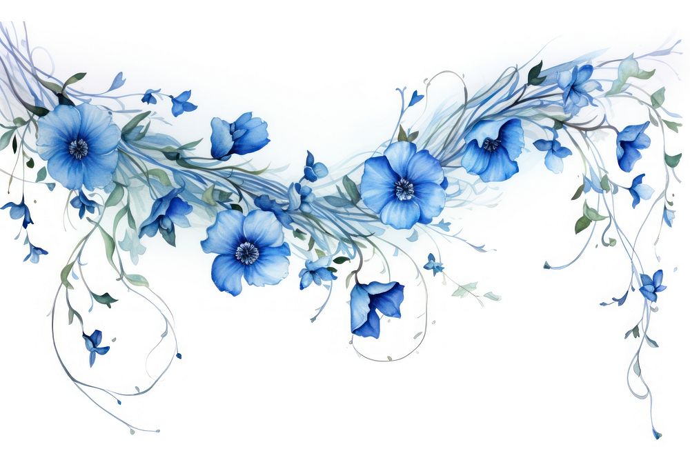 Blue flowers pattern plant creativity.