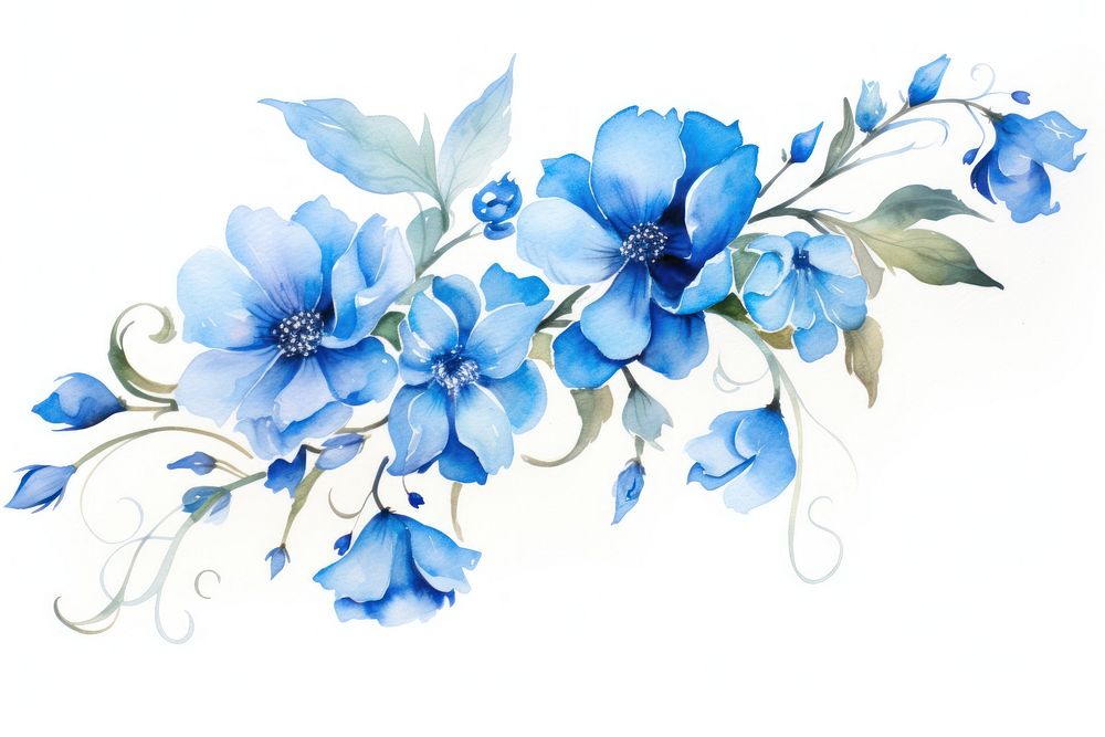 Blue flowers pattern plant inflorescence.