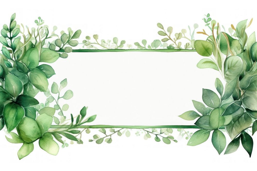 Green element border plant leaf graphics.