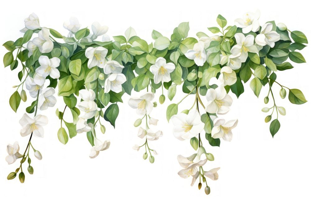 Jasmine flowers plant petal white.