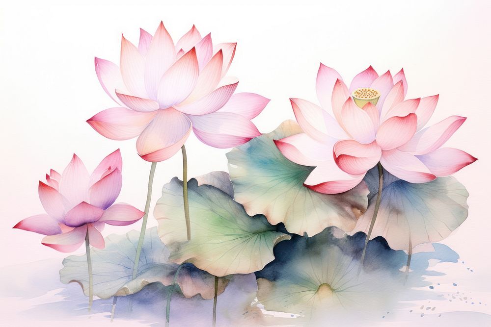 Lotuses painting flower petal.