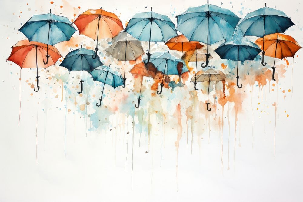 Umbrellas painting hanging art.