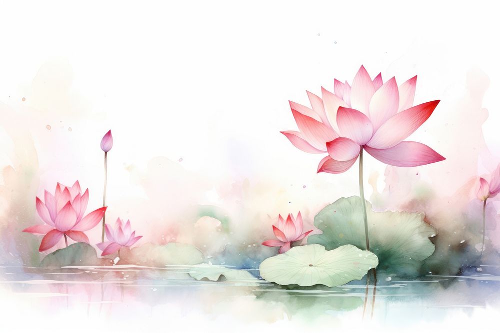 Lotus flower painting petal plant.