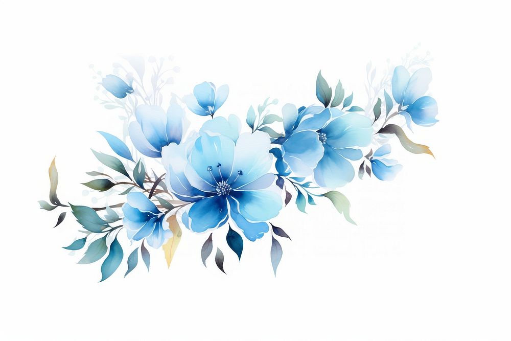 Blue flower painting nature plant.