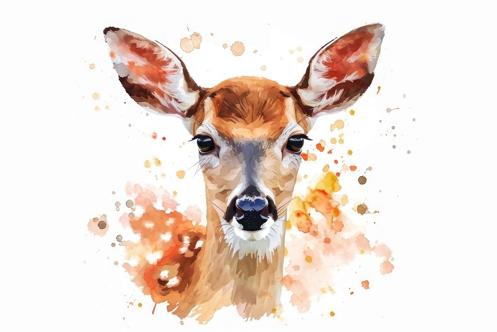 Galaxy element face of deer in Watercolor wildlife animal mammal.