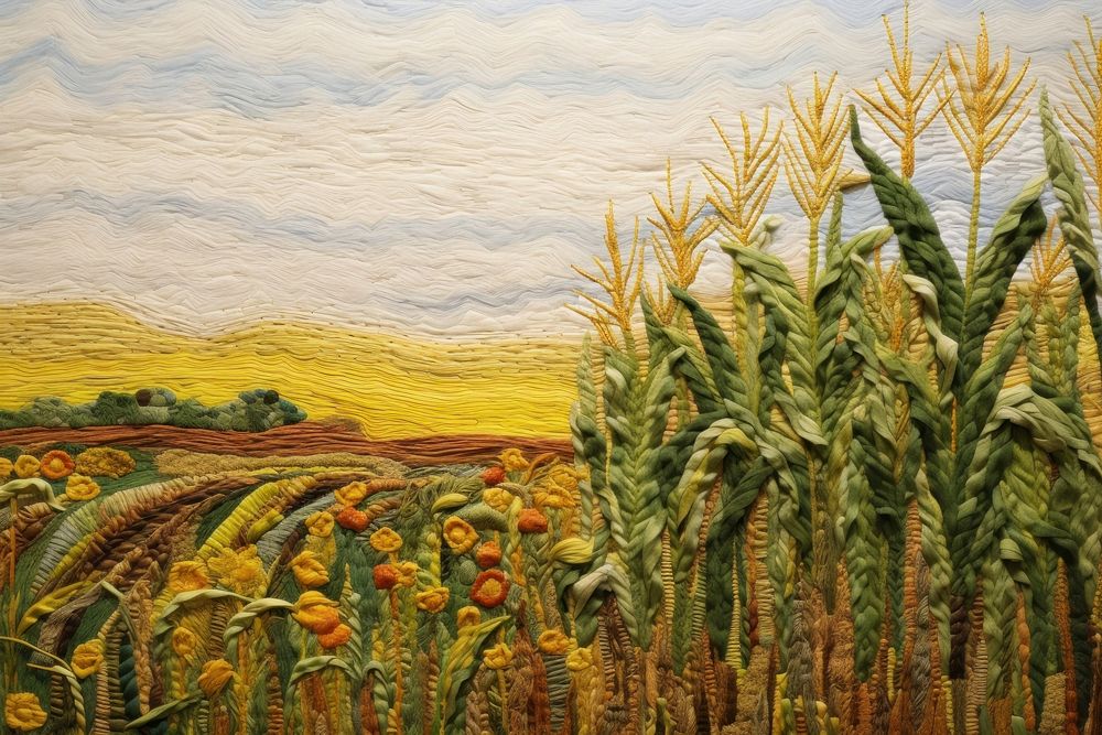 Corn landscape painting plant.