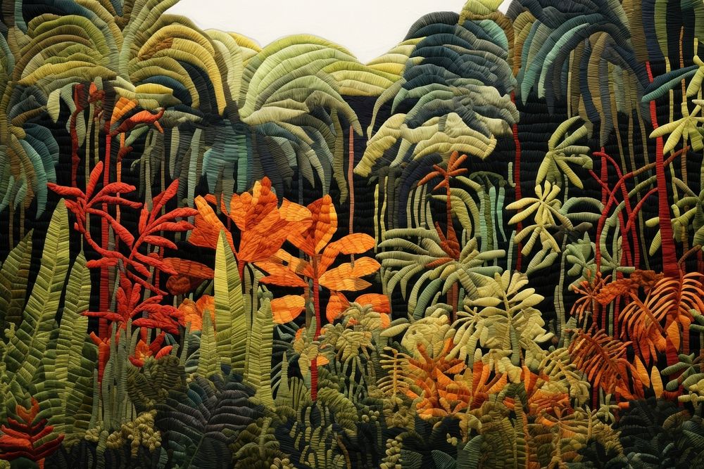 Jungle vegetation outdoors painting.