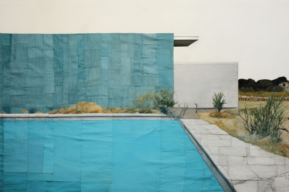 Swimming pool architecture outdoors reflection.