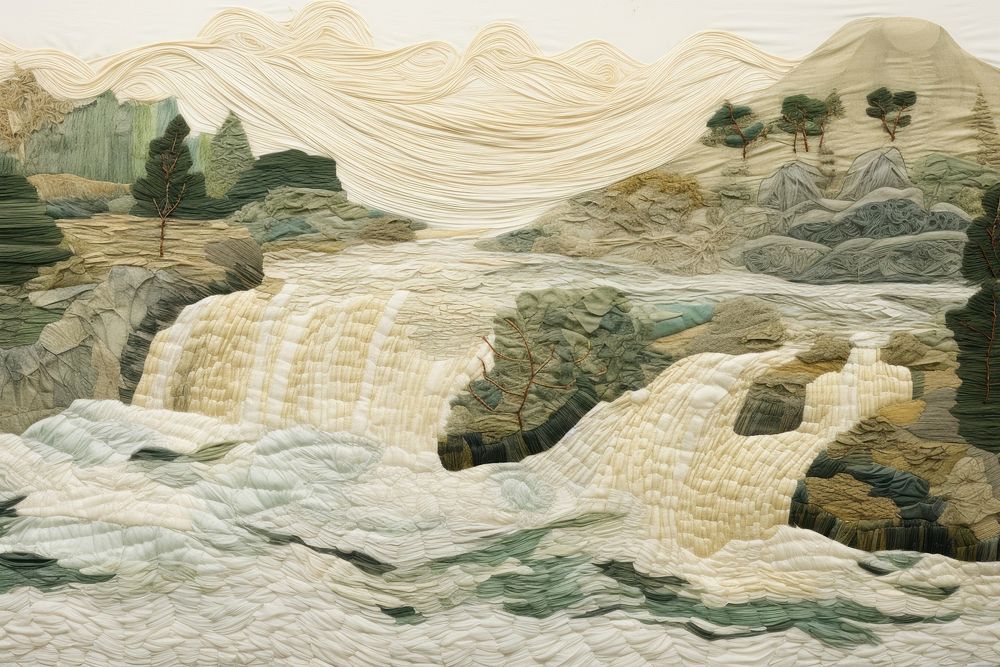 River landscape painting art.