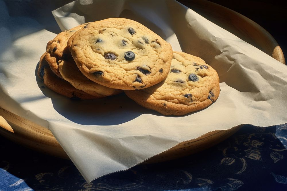 Blue chip cookies food confectionery breakfast.