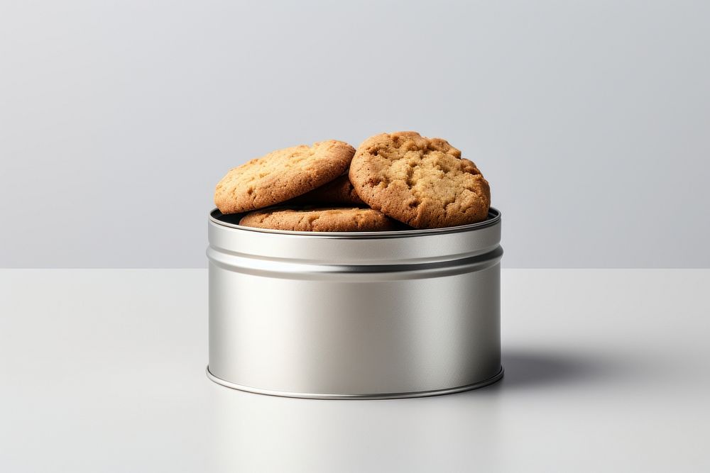 Cookie Tin Container packaging Mockup cookie container food.