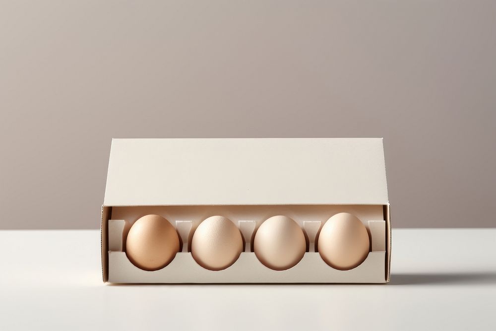 Egg carton paper packaging  simplicity box studio shot.