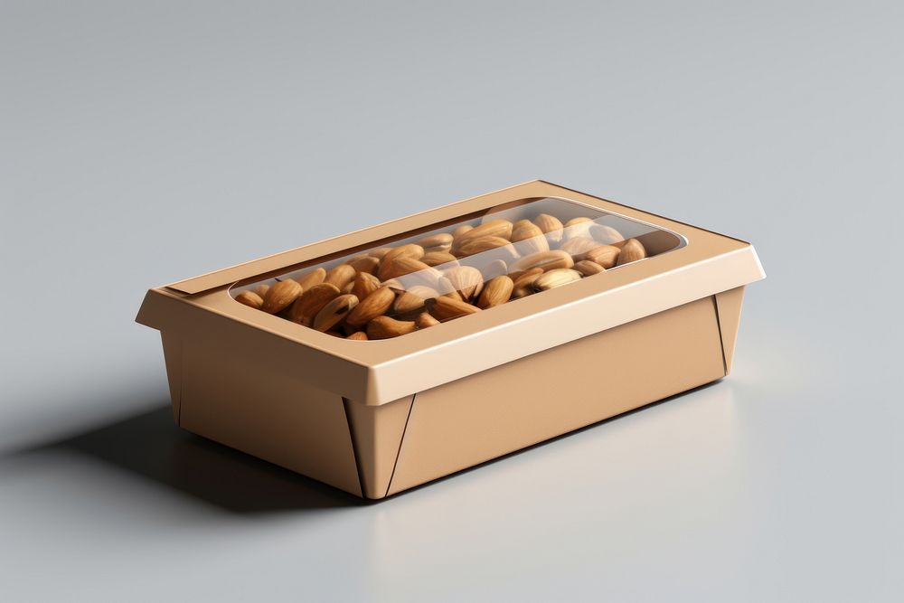 Food box packaging  food nut studio shot.