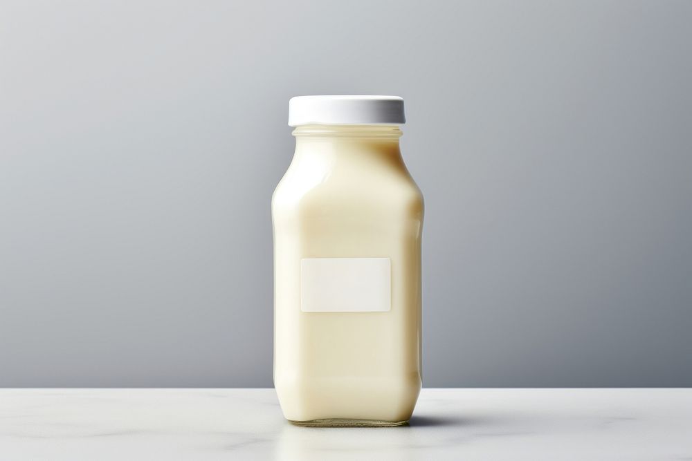 Mayonnaise bottle packaging  dairy drink milk.