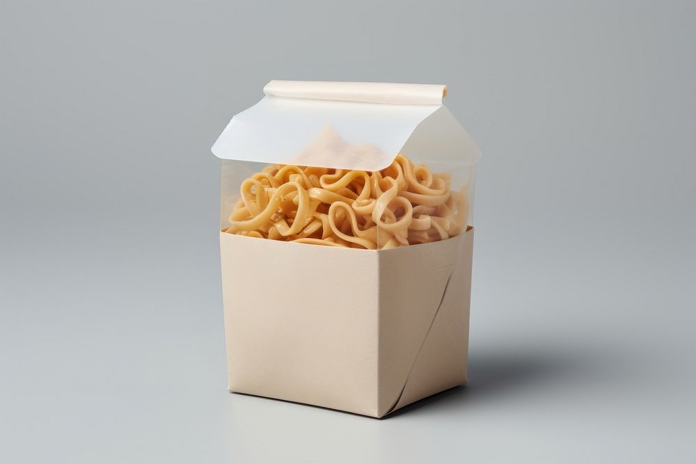 Noodle box packaging  cardboard food gray.